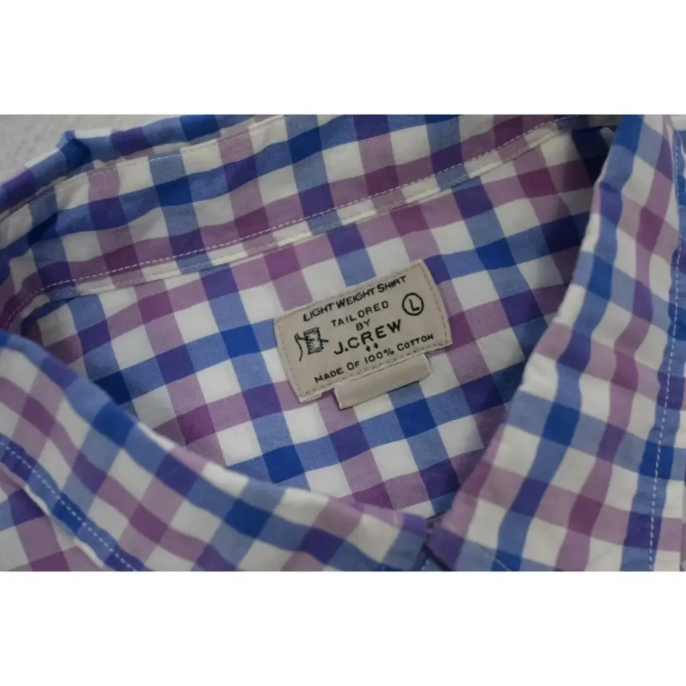 J Crew Dress Shirt Plaid Casual‎ Long Sleeve Button Up Mens Sz Large